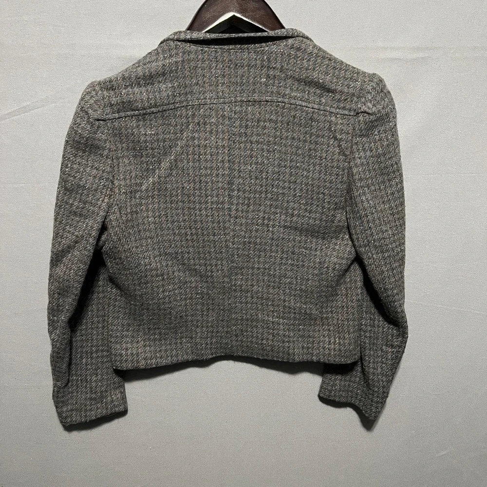Vintage Levi Strauss & Co. Blazer Womens 14 Gray Wool Tweed Herringbone Lined - Picture 6 of 8